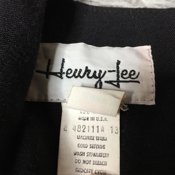 Vintage 60s 70s dress Union label sz M/L Henry Lee blazer black VTG 1970s retro - Picture 7 of 16